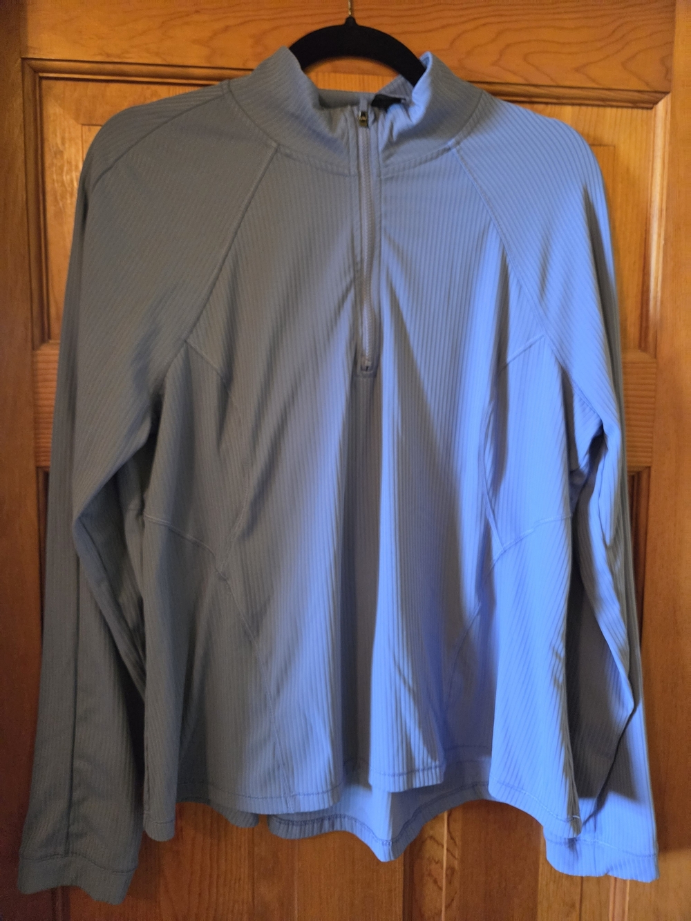 Spyder Active Light Blue Ribbed Quarter-Zip Pullover